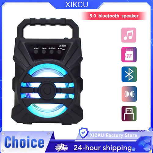 Caixa de Som Bluetooth 500mAh Subwoofer Karaokê Portátil