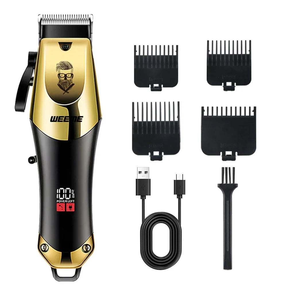 Máquina de Cortar Cabelo Vintage Sem Fio USB