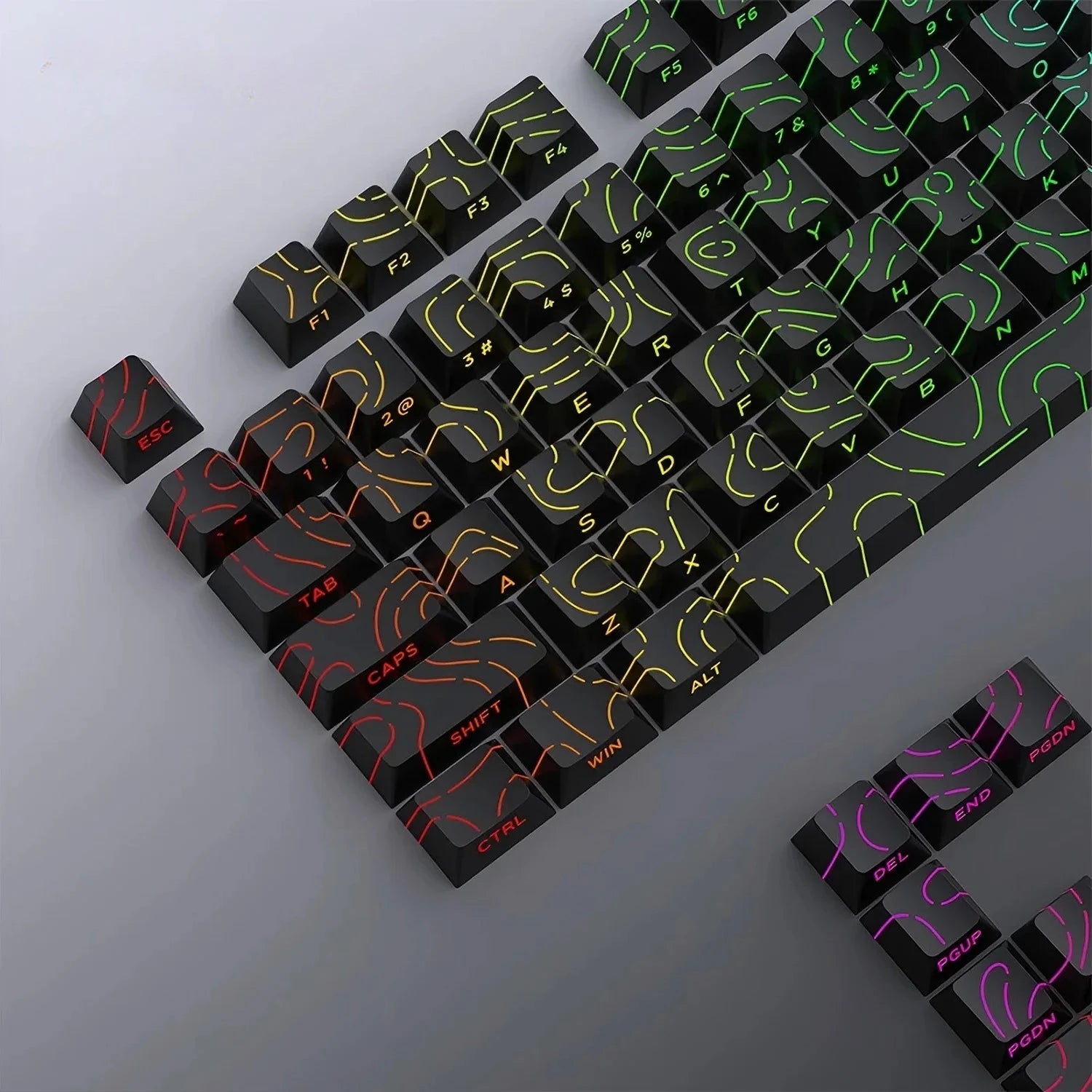 Keycaps Topográficas 4.0 PBT 98 Teclas Cherry Profile