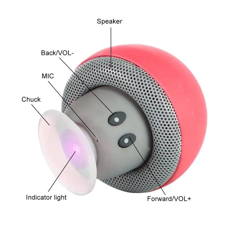 Mini Caixa de Som Bluetooth Cogumelo À Prova D'água