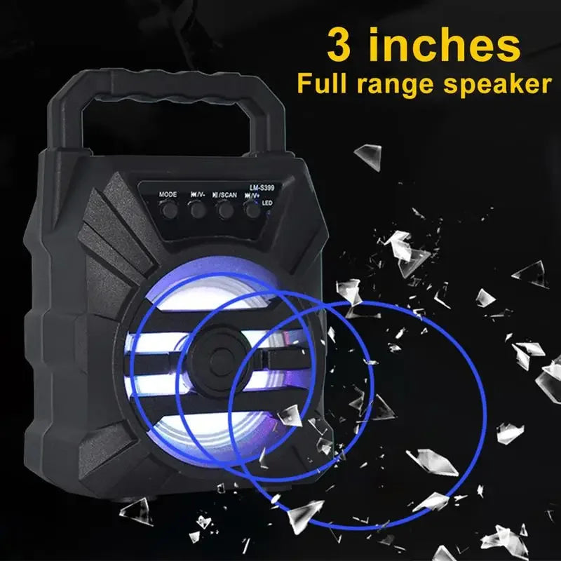 Caixa de Som Bluetooth 500mAh Subwoofer Karaokê Portátil