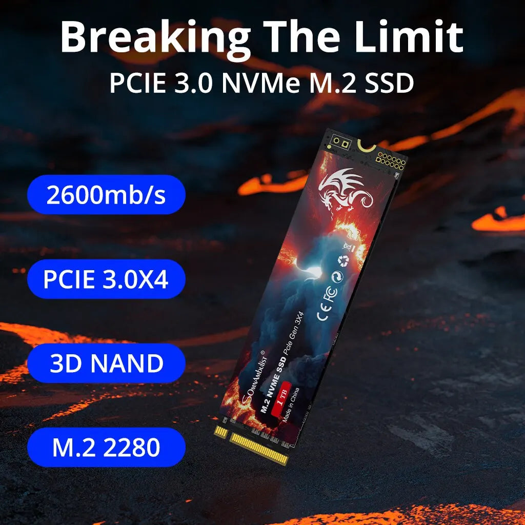 SSD M.2 NVMe SomnAmbulist PCIe 3.0 até 1TB