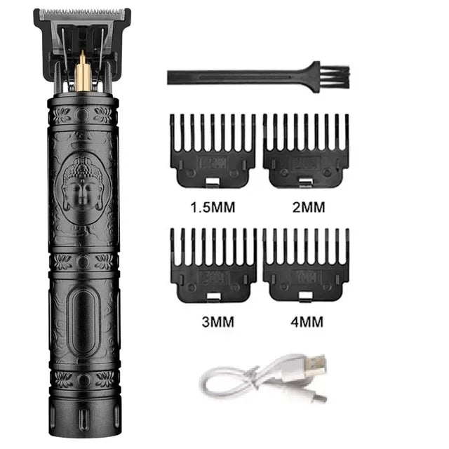Máquina de Cortar Cabelo Vintage Sem Fio USB