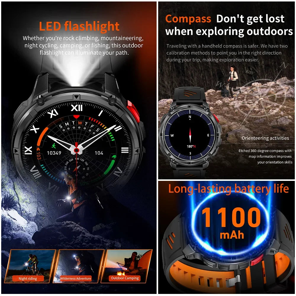 Smartwatch T-Rex3 Pro Militar GPS 5ATM 1100mAh — Pulseiras Intercambiáveis