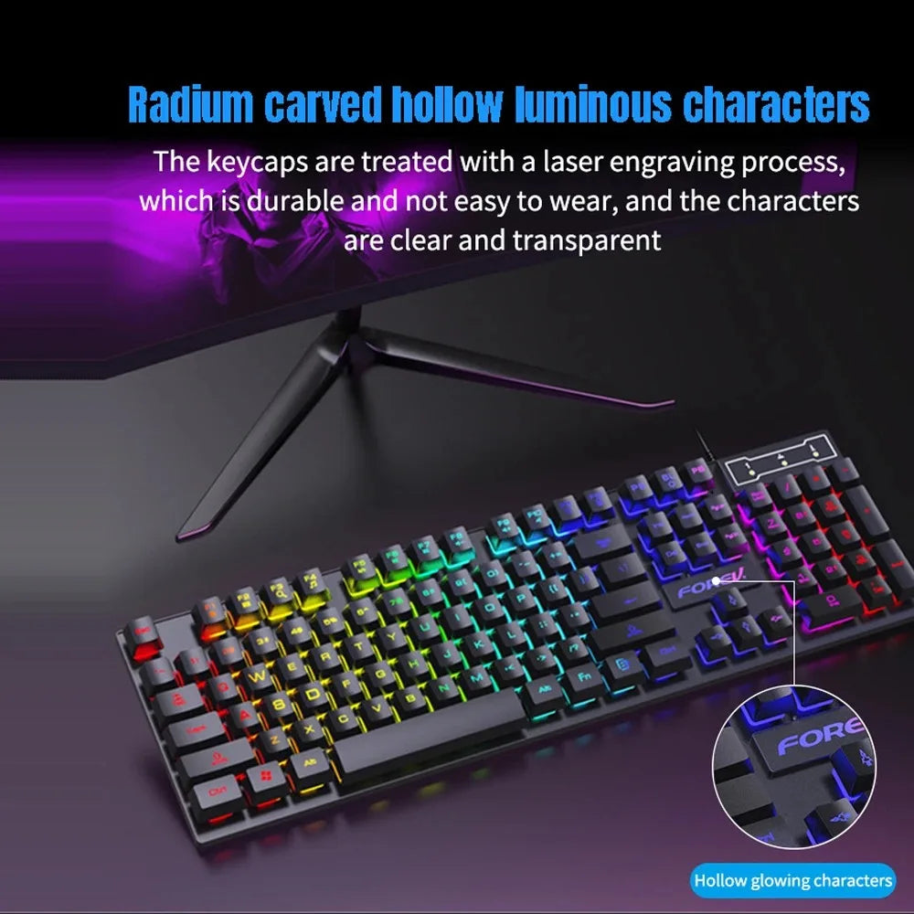 Kit Teclado e Mouse Sem Fio — Combo Gamer Wireless