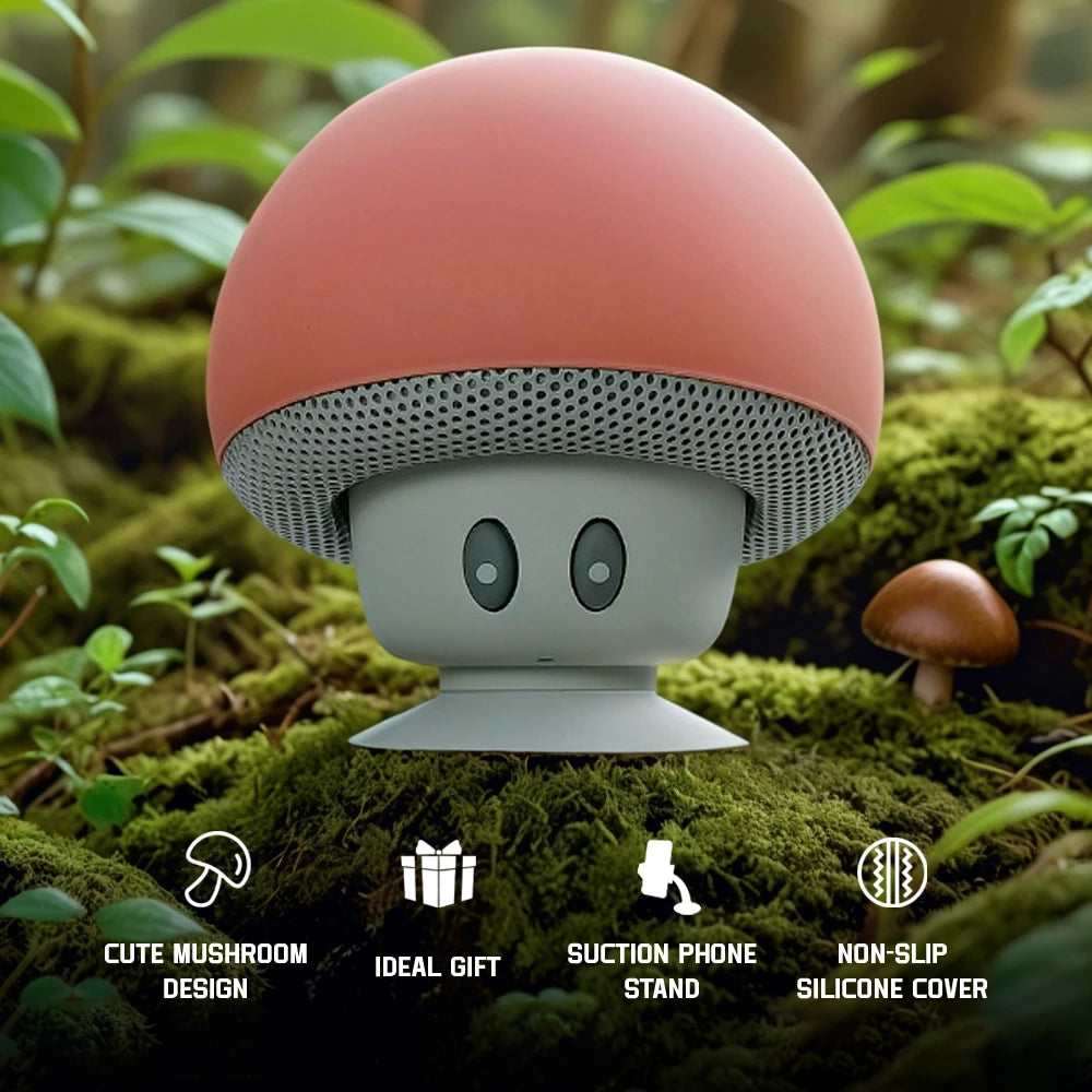 Mini Caixa de Som Bluetooth Cogumelo À Prova D'água