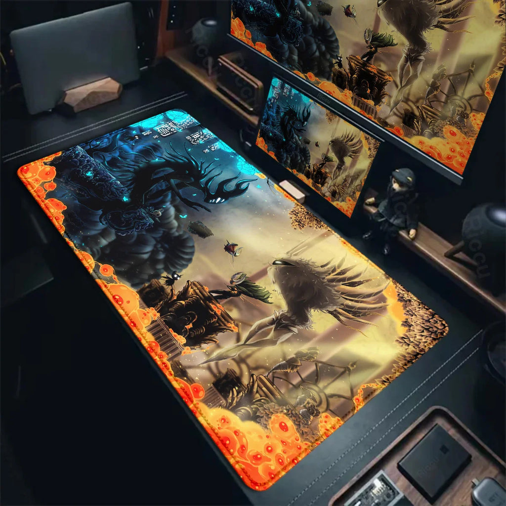 Large Computer Hollow Knight Mousepad Table Accessories 40x90cm Antislip Desk Mat Gamer Mausepad Anime Office Keyboard Mouse Pad