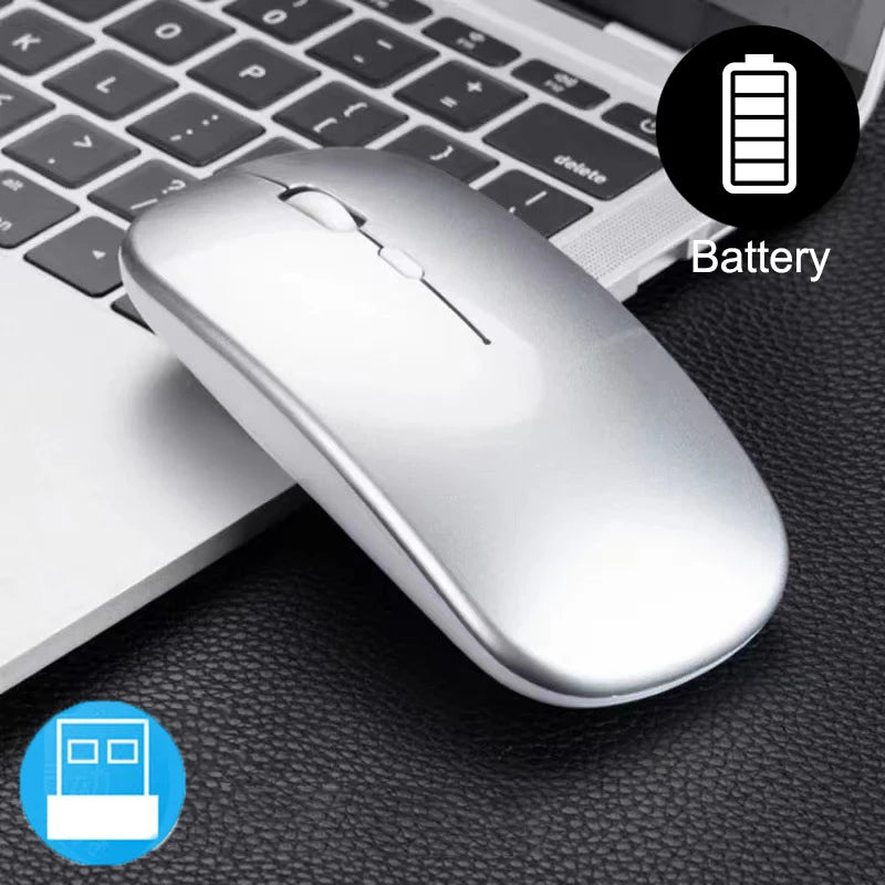 Mouse Sem Fio Slim 2.4GHz 1600DPI Silencioso Ergônomico