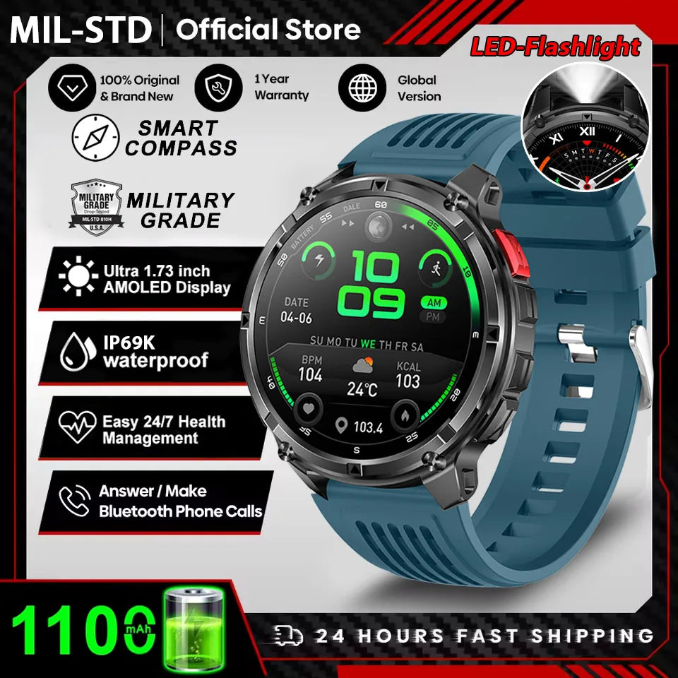 Smartwatch T-Rex3 Pro Militar GPS 5ATM 1100mAh — Pulseiras Intercambiáveis