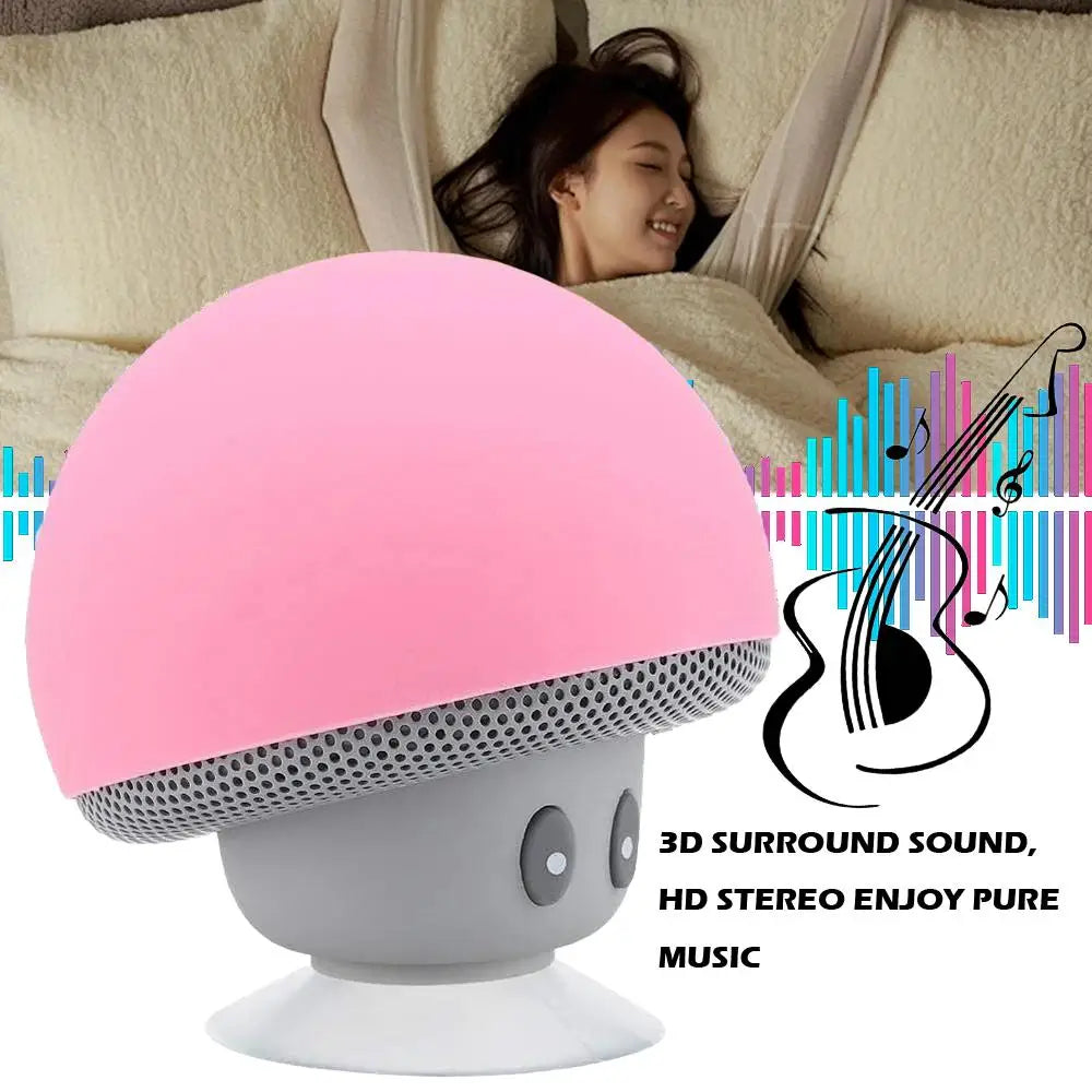 Mini Caixa de Som Bluetooth Cogumelo À Prova D'água