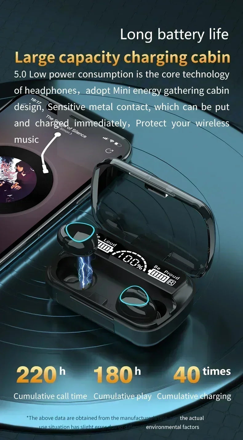Fone Bluetooth M10 TWS À Prova D'água Esportivo