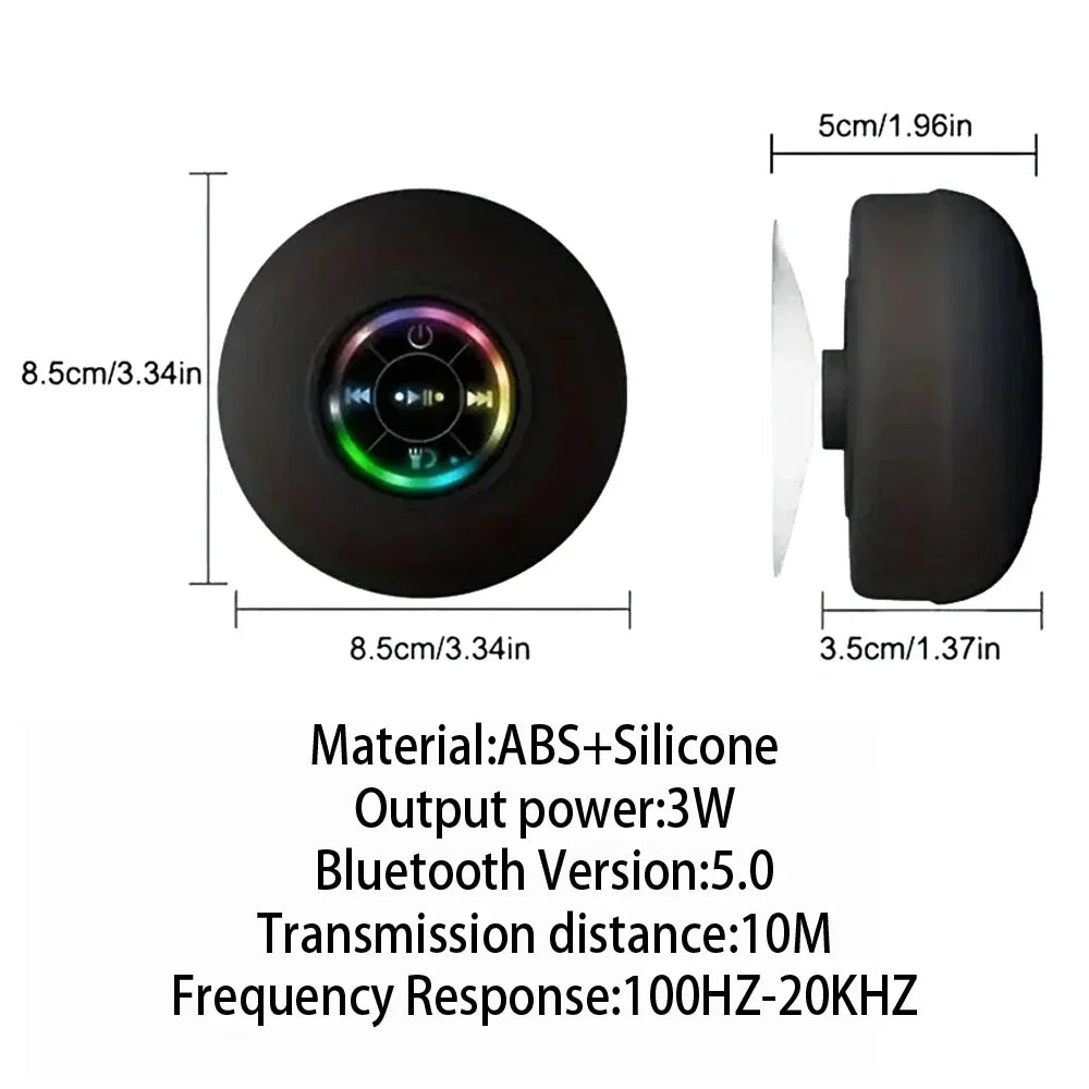 Mini Caixa de Som Bluetooth IPX4 para Chuveiro