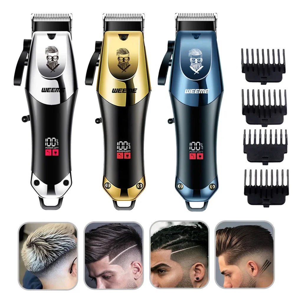 Máquina de Cortar Cabelo Vintage Sem Fio USB