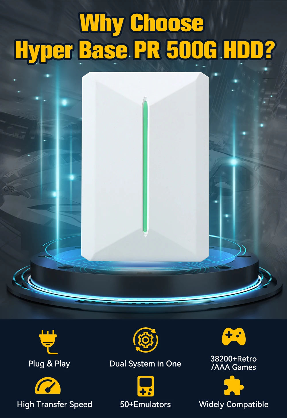 HD de Jogos Retrobat & Playnite 500GB — 38.200 Jogos Prontos