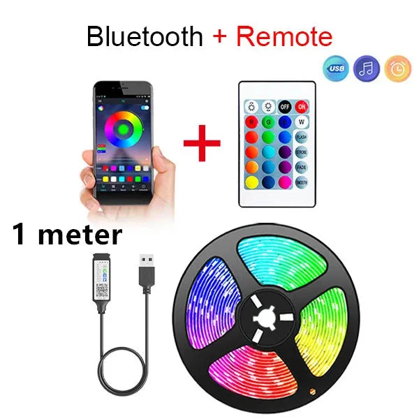 Fita LED Inteligente Bluetooth 5050 App + Controle