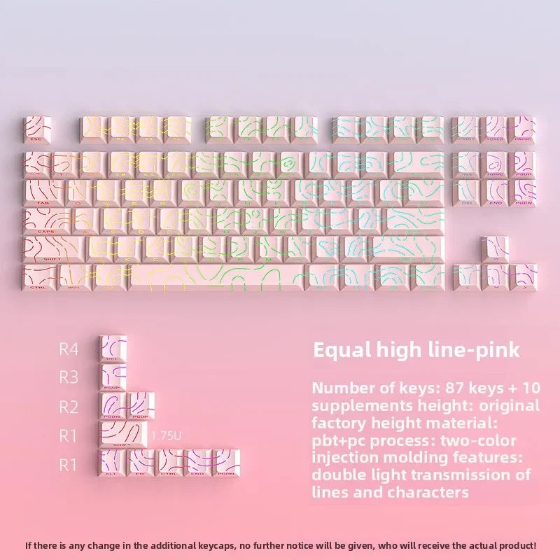 Keycaps Topográficas 4.0 PBT 98 Teclas Cherry Profile