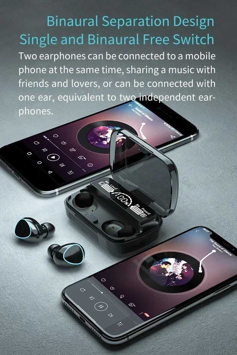 Fone Bluetooth M10 TWS À Prova D'água Esportivo