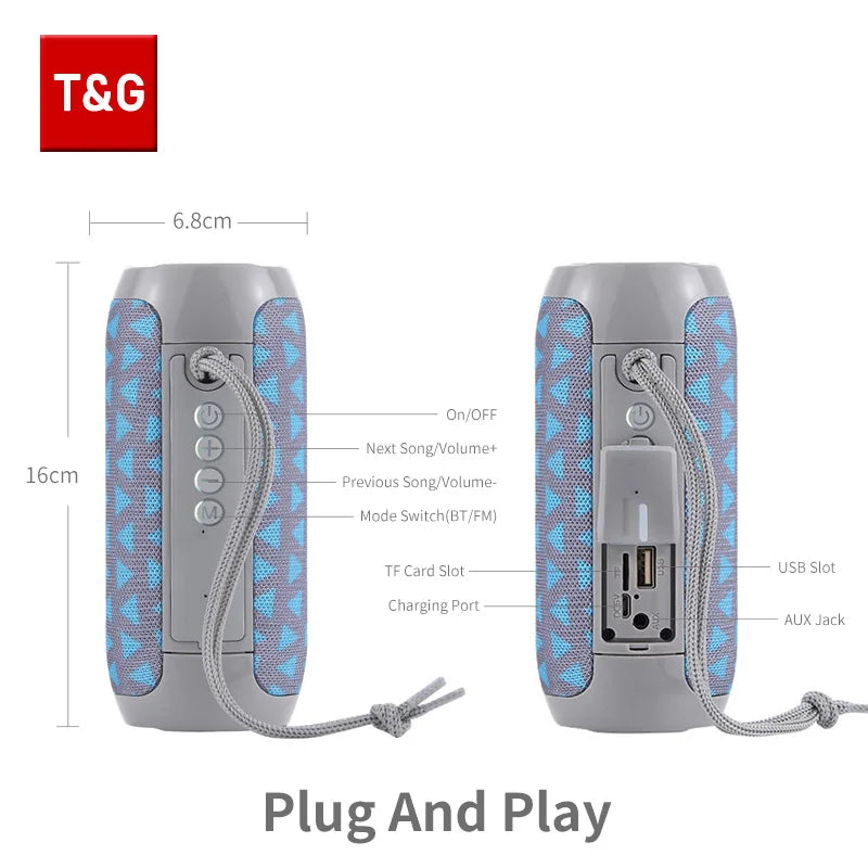 Caixa de Som Bluetooth T&G TG117 Portátil