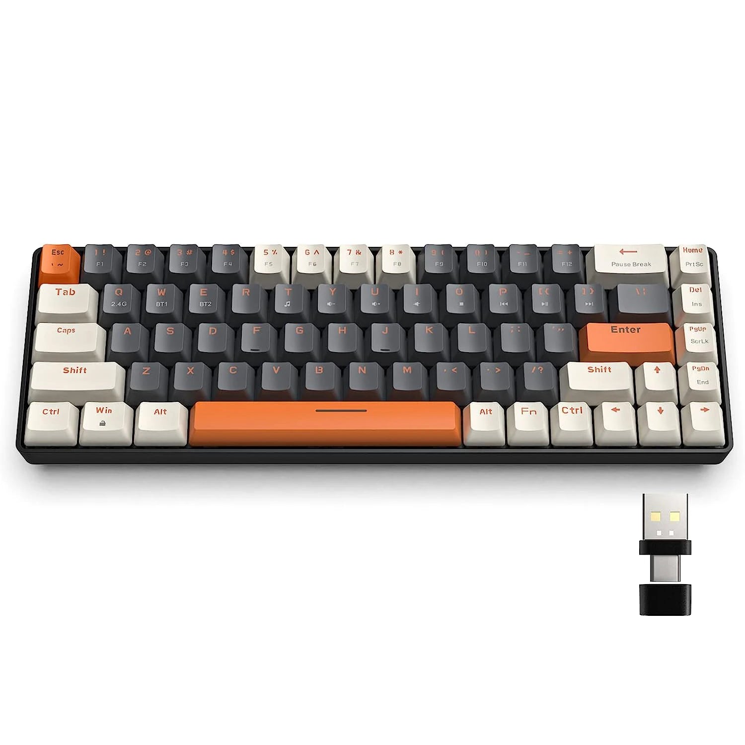 Teclado Mecânico Sem Fio RK68 60% Bluetooth Hot-Swap Gamer