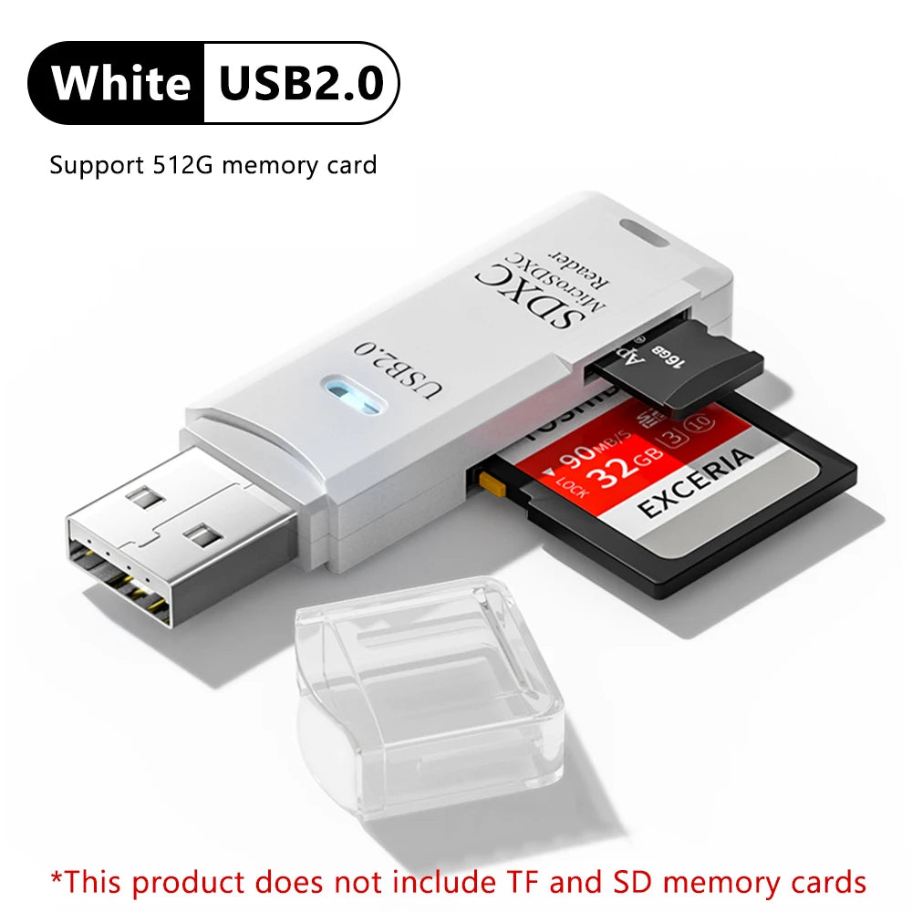 Leitor de Cartão USB 3.0 2 em 1 - Micro SD e TF Alta Velocidade