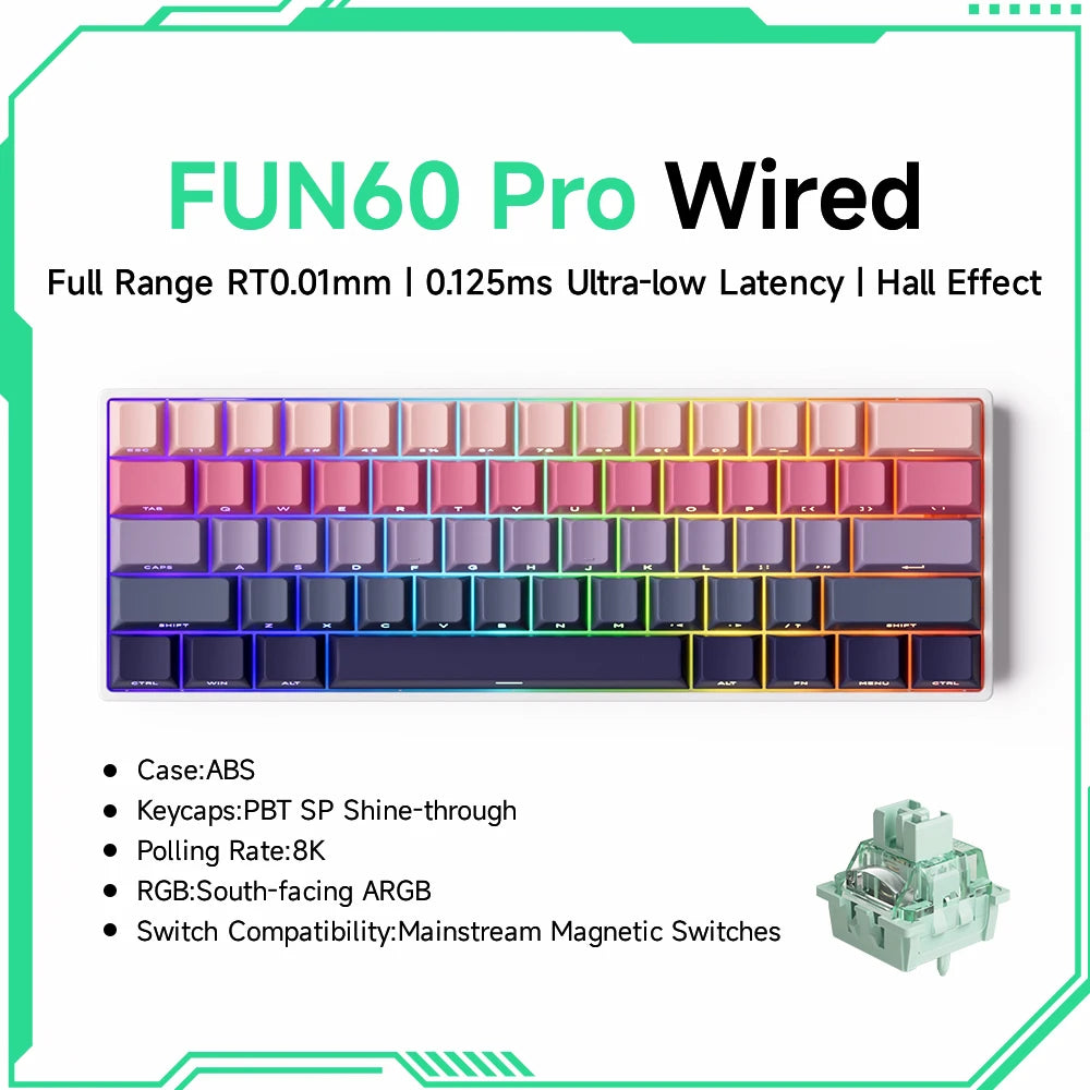 Teclado Gamer Akko MonsGeek FUN68/FUN60 PRO — 60% 65% HE Magnético, Rapid Trigger 8K, RGB
