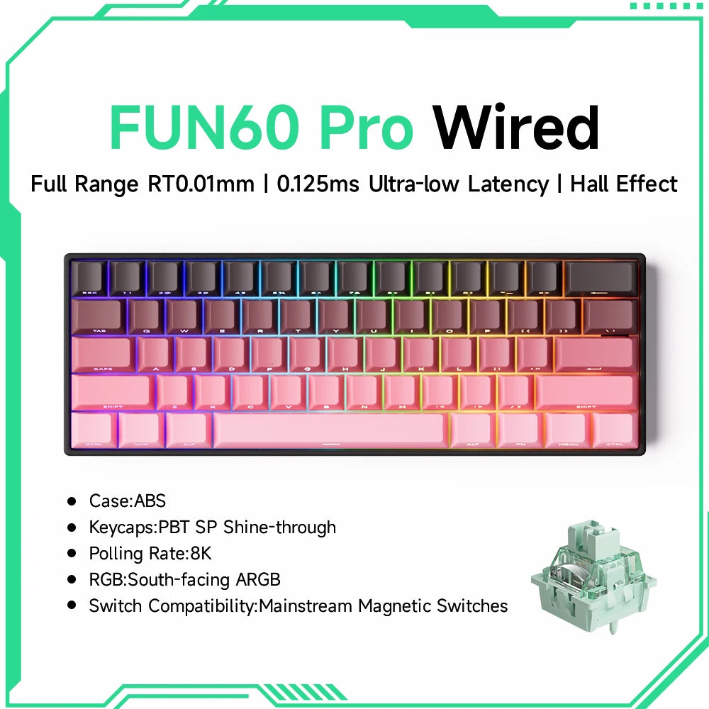 Teclado Gamer Akko MonsGeek FUN68/FUN60 PRO — 60% 65% HE Magnético, Rapid Trigger 8K, RGB
