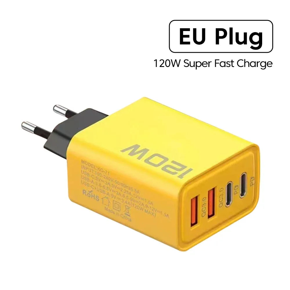 Carregador USB-C 4 Portas com Carga Rápida PD 3.0