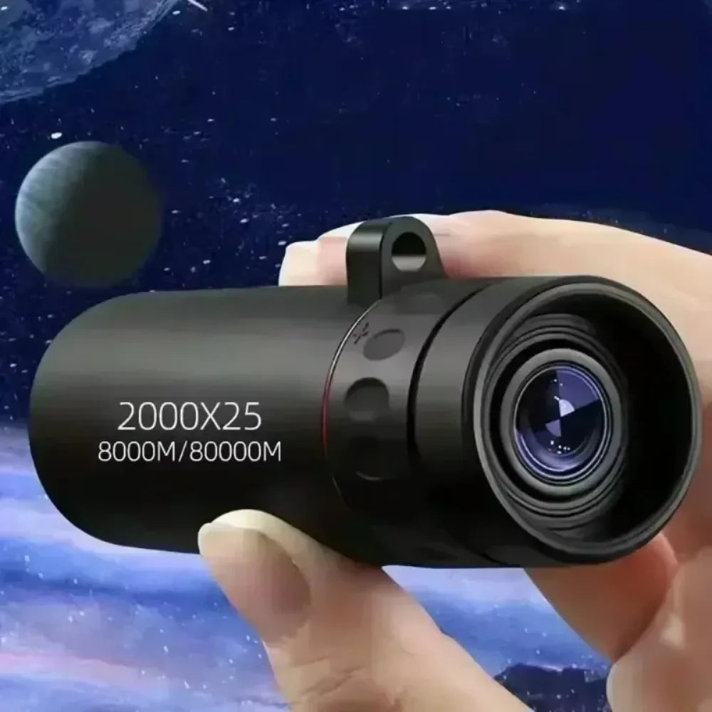 Telescópio Monocular HD 2000x25 — Veja Longe com Clareza, Leve para Qualquer Lugar