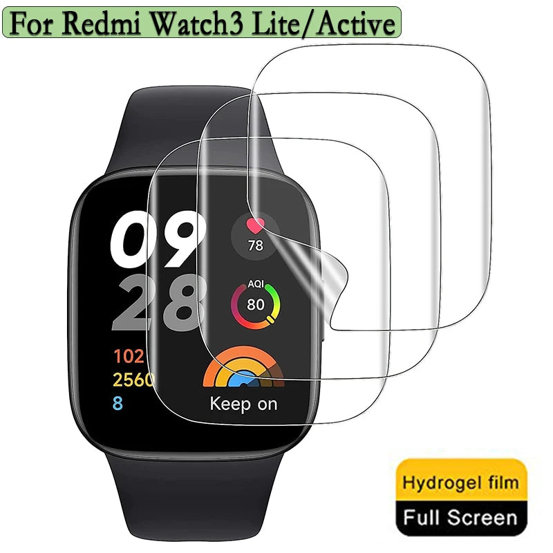 Películas de Hidrogel para Redmi Watch 3 Active/Lite - Kit 3 ou 6un
