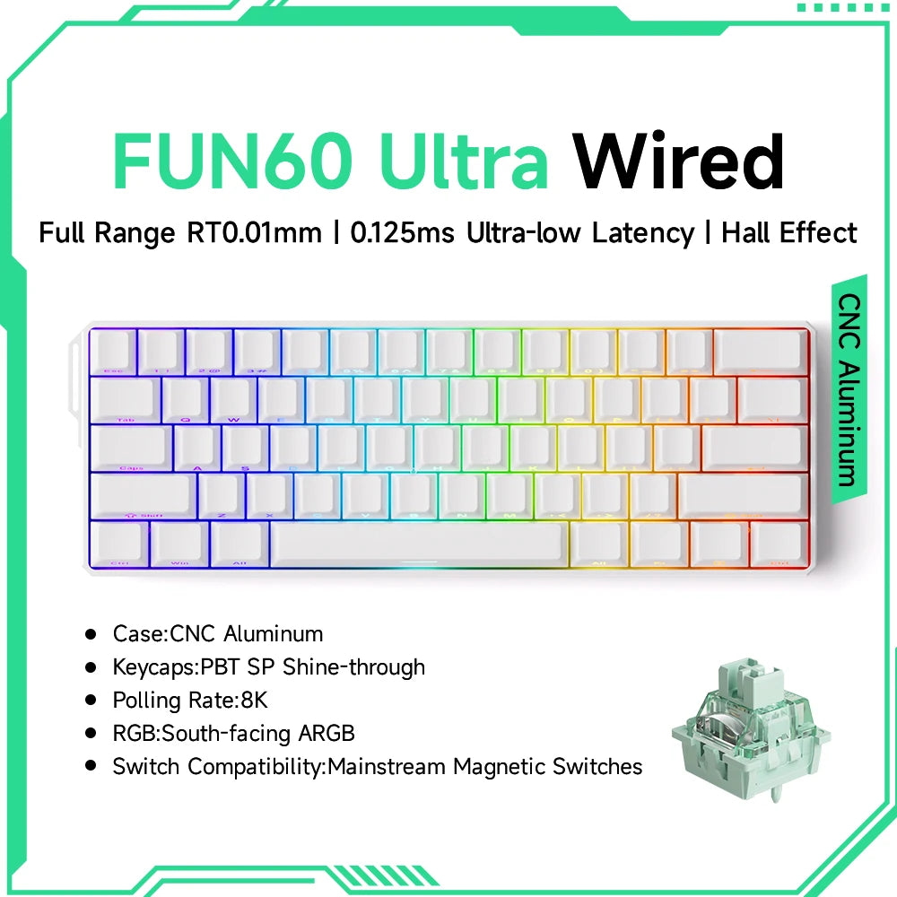 Teclado Gamer Akko MonsGeek FUN68/FUN60 PRO — 60% 65% HE Magnético, Rapid Trigger 8K, RGB