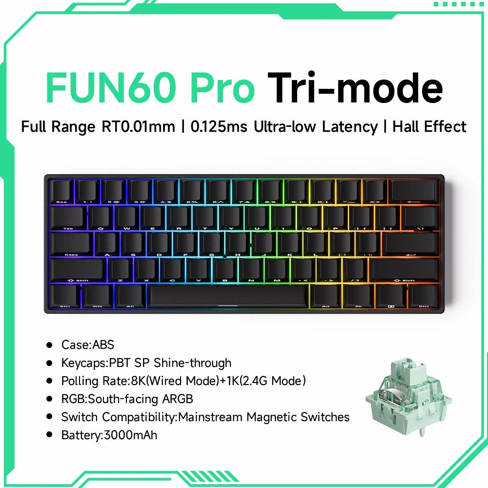 Teclado Gamer Akko MonsGeek FUN68/FUN60 PRO — 60% 65% HE Magnético, Rapid Trigger 8K, RGB