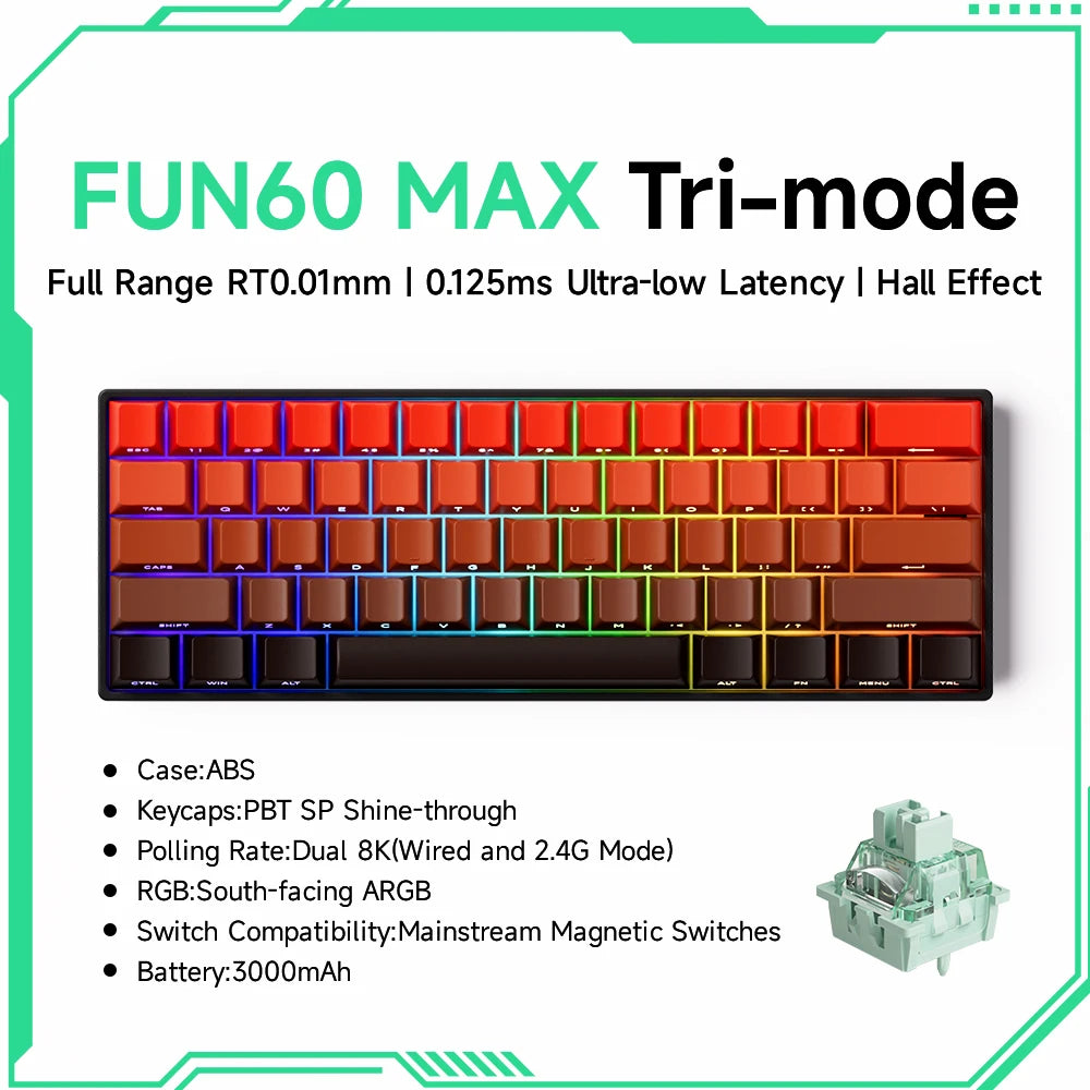 Teclado Gamer Akko MonsGeek FUN68/FUN60 PRO — 60% 65% HE Magnético, Rapid Trigger 8K, RGB