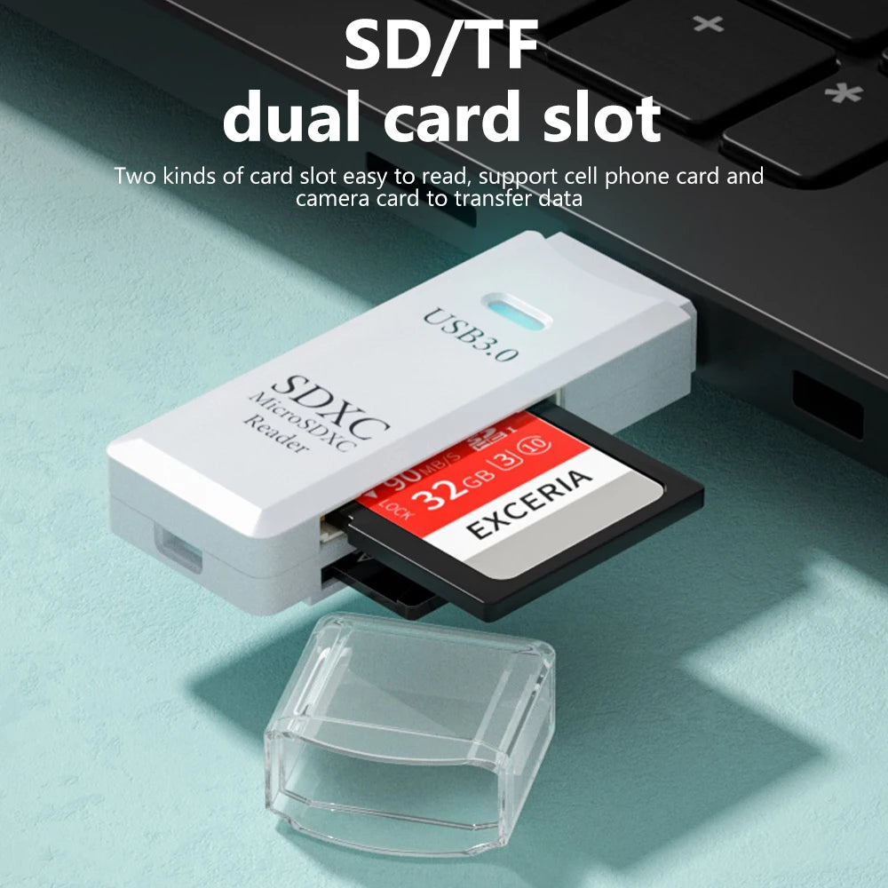 Leitor de Cartão USB 3.0 2 em 1 - Micro SD e TF Alta Velocidade