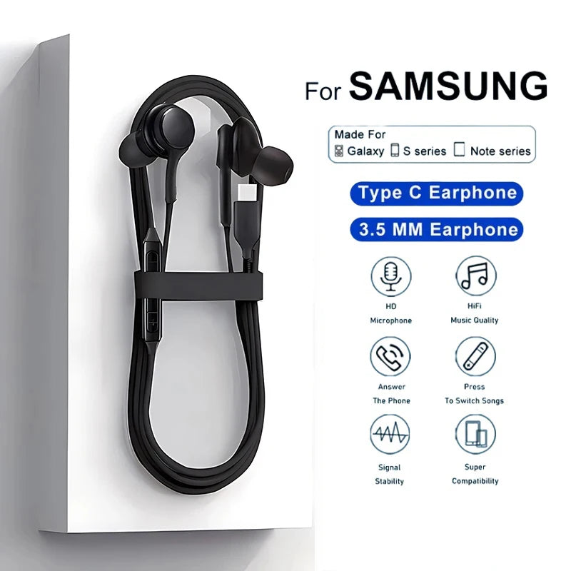 Fone de Ouvido Type-C com Fio para Samsung Galaxy