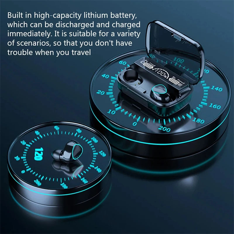 Fone Bluetooth M10 TWS — Som Sem Fio, Display LED e Microfone para o Dia a Dia