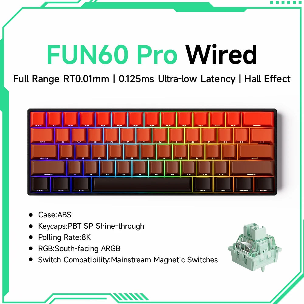 Teclado Gamer Akko MonsGeek FUN68/FUN60 PRO — 60% 65% HE Magnético, Rapid Trigger 8K, RGB