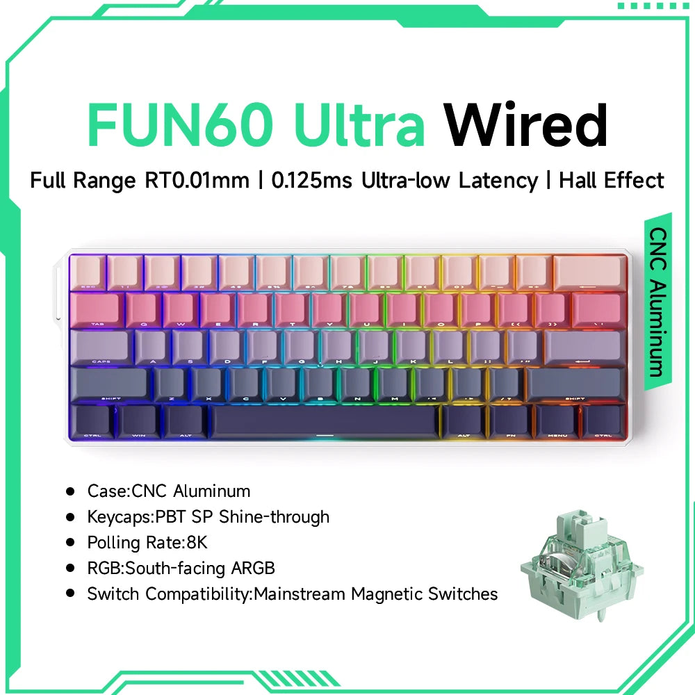 Teclado Gamer Akko MonsGeek FUN68/FUN60 PRO — 60% 65% HE Magnético, Rapid Trigger 8K, RGB