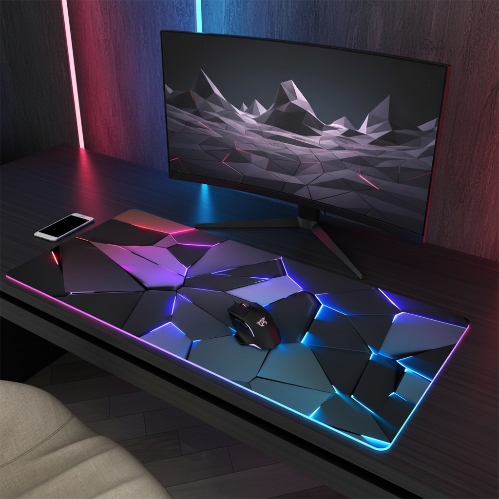 Mouse Pad RGB Geométrico