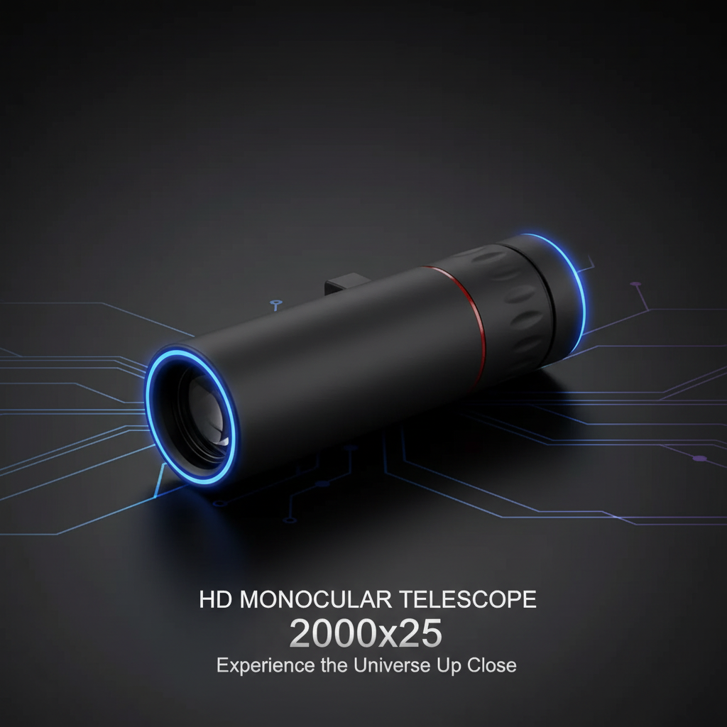 Telescópio Monocular HD 2000x25 — Veja Longe com Clareza, Leve para Qualquer Lugar