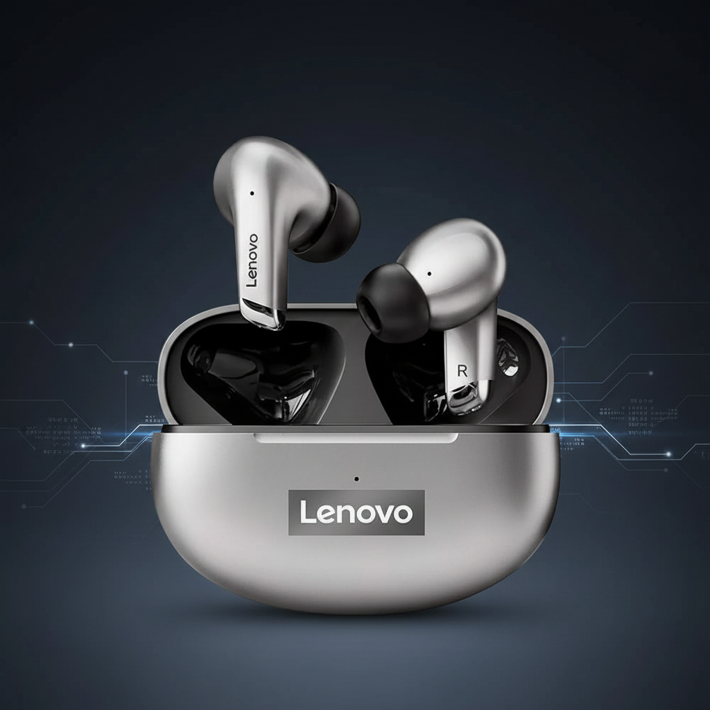 Fone Lenovo LP5 — Som Cinema no seu Ouvido, Bateria para o Dia Todo